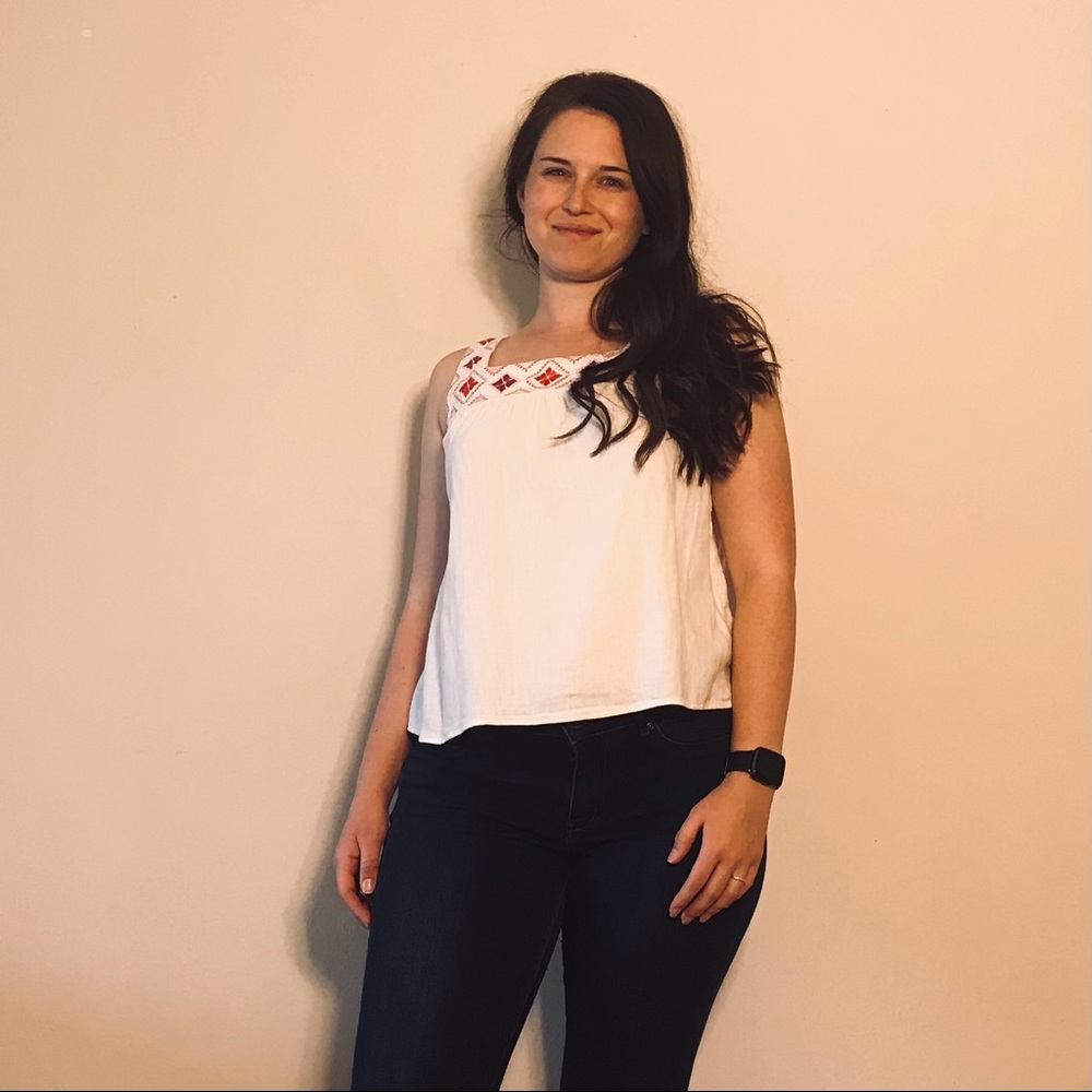 Linen Embroidered Tank